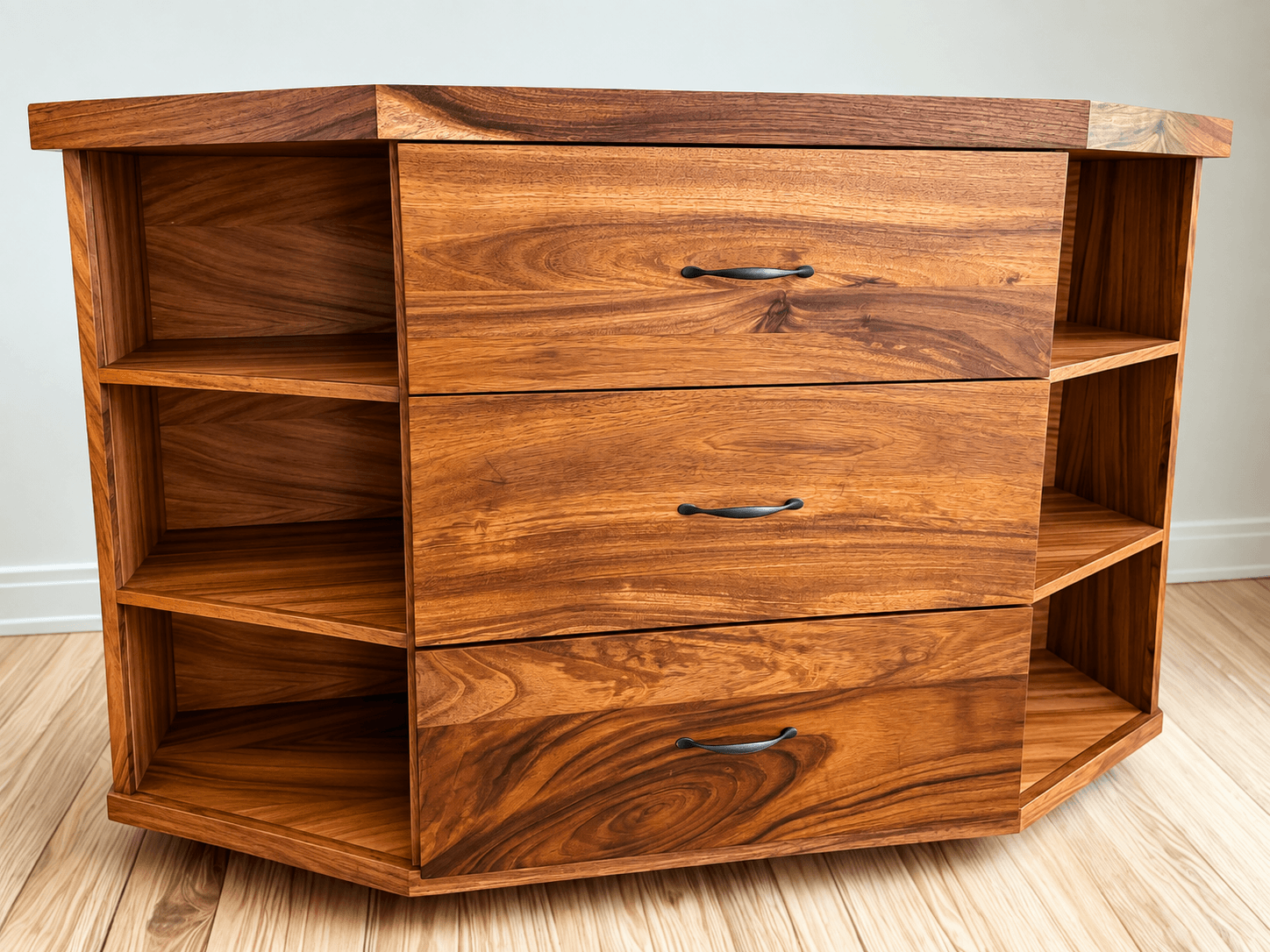 Custom wood storage piece built for a dining room
