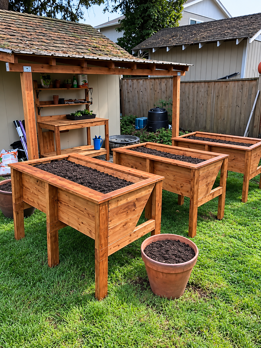 Custom outdoor wood seating piece