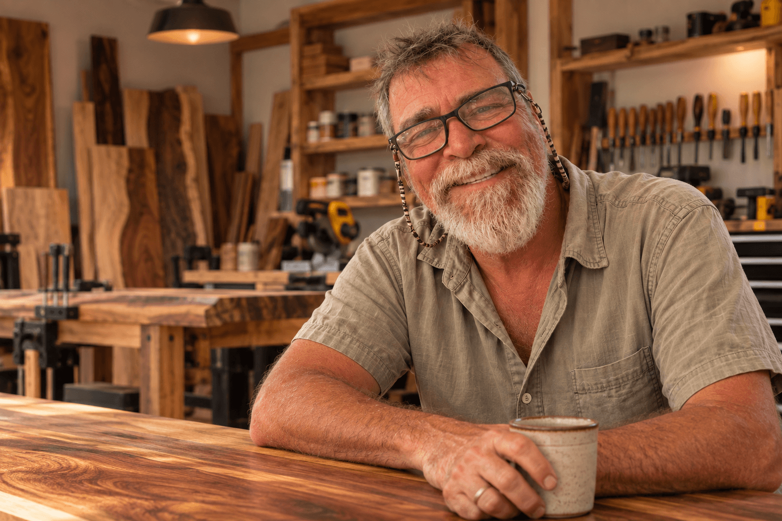 Brownie in his workshop