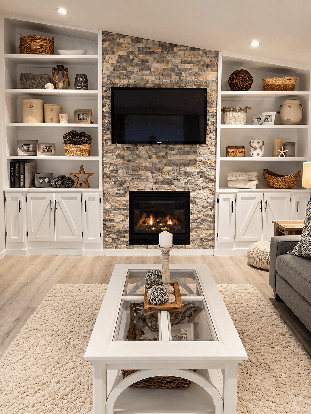Custom living room entertainment wall